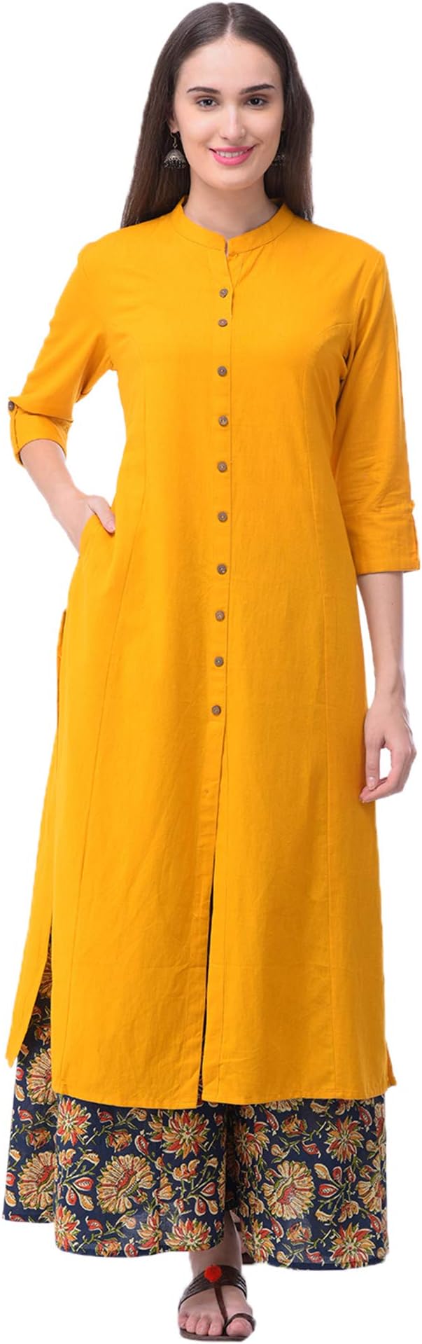 - Women's Cotton Solid Readymade Salwar Suit Set