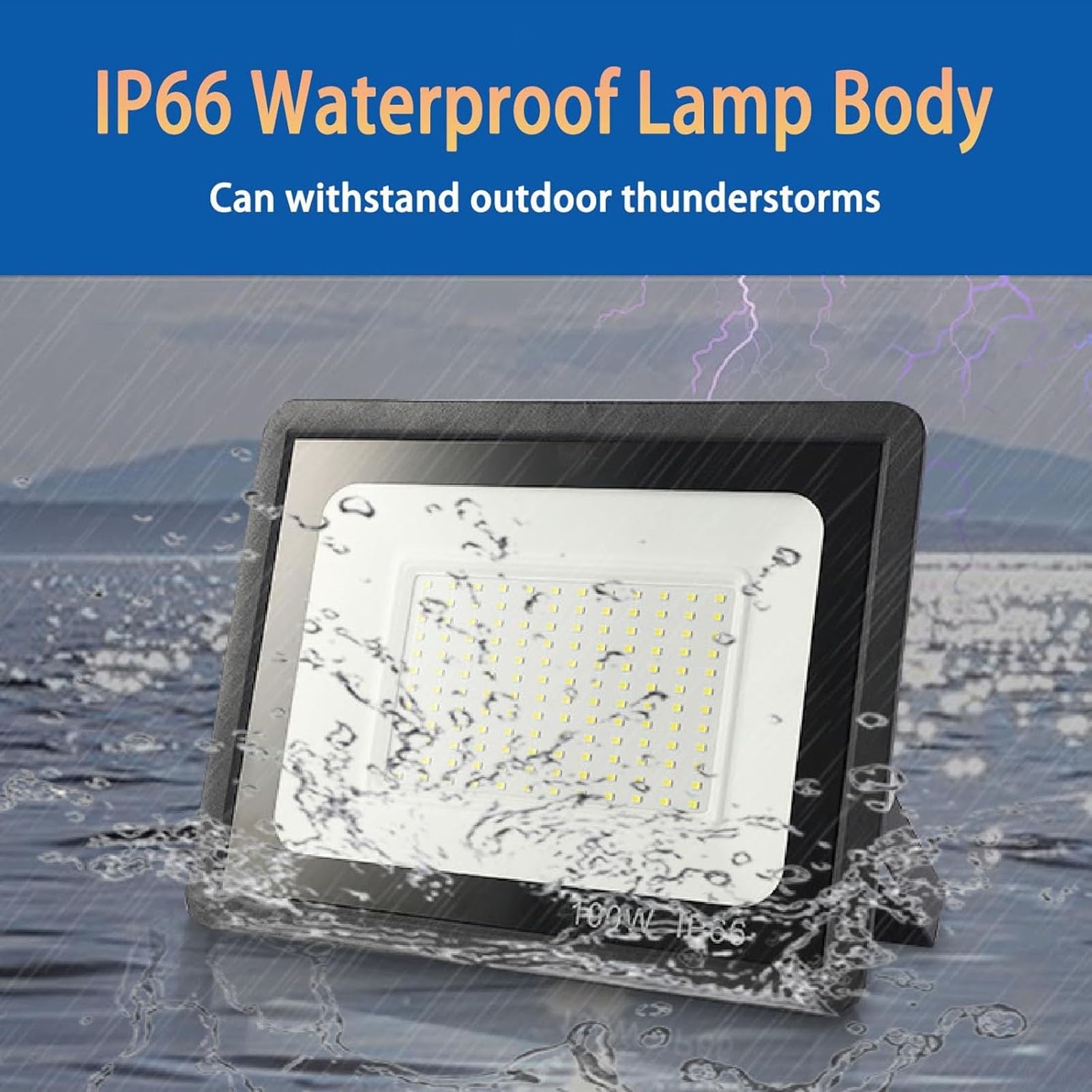 Reflektor zewnętrzny Led Ip66 Wodoodporne okablowanie Światło robocze podwórko, ogród, lampa bezpieczeństwa garażowego (150 W)