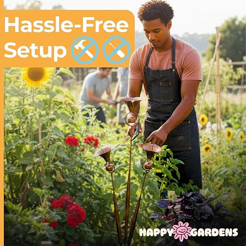 Miniatura 6 de Happy Gardens Estaca de jardín de lirio de cala con campanas Decoraciones de flores de lirios de bronce para exteriores