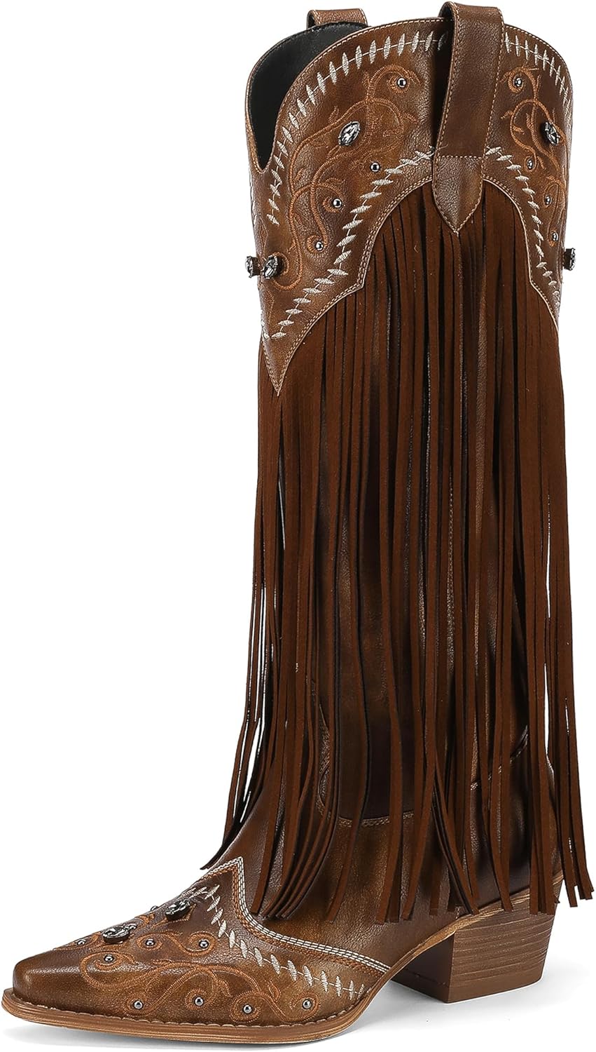 Fringe Cowboy Boots Women - Sparkly Rhinestone Style