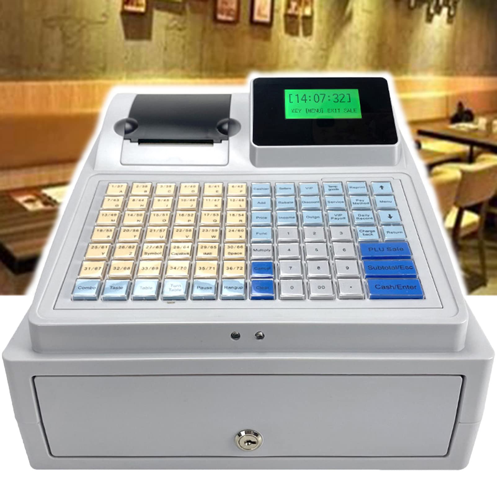 Elektronisches Bargeld im Supermarkt mit Schubladengehäuse, 81 Tasten, LED-Anzeige, Registrierkasse, Digitale LED-Anzeige für Einzelhandel/Restaurant