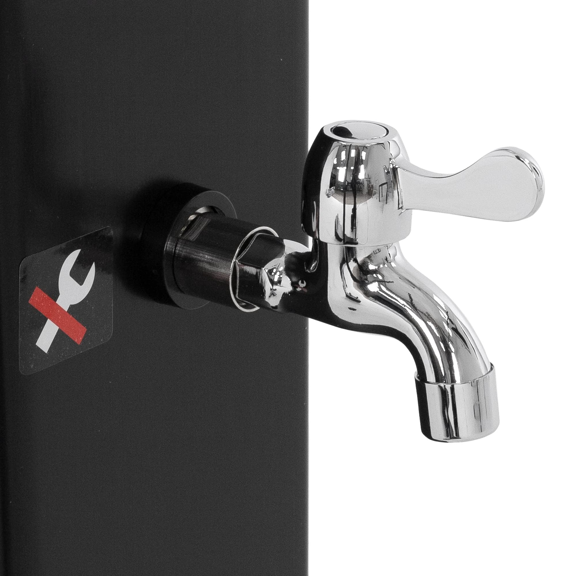 ML-Design Solardusche 40 L 217cm eckig mit Fußdusche und Regenduschkopf, Schwarz, warmes Wasser, bis 60°C ohne Stromanschluss, mit Gartenschlauch-Anschluss, Solar Gartendusche Außendusche Pooldusche