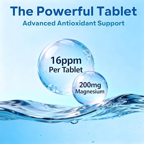 Miniatura 2 de Tabletas de agua de hidrógeno - Tableta de hidrógeno molecular de 16 PPM - 200 mg de magnesio - Tabletas de hidrógeno de disolución rápida para agua
