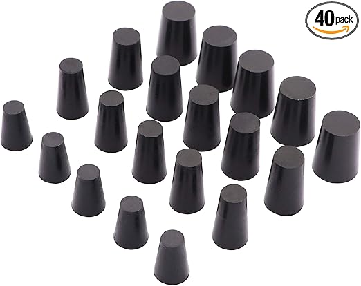 40 Piece 3/8inch to 3/4inch High Temp Silicone Rubber Tapered Plug Kit Powder Coating Custom Painting Supplies