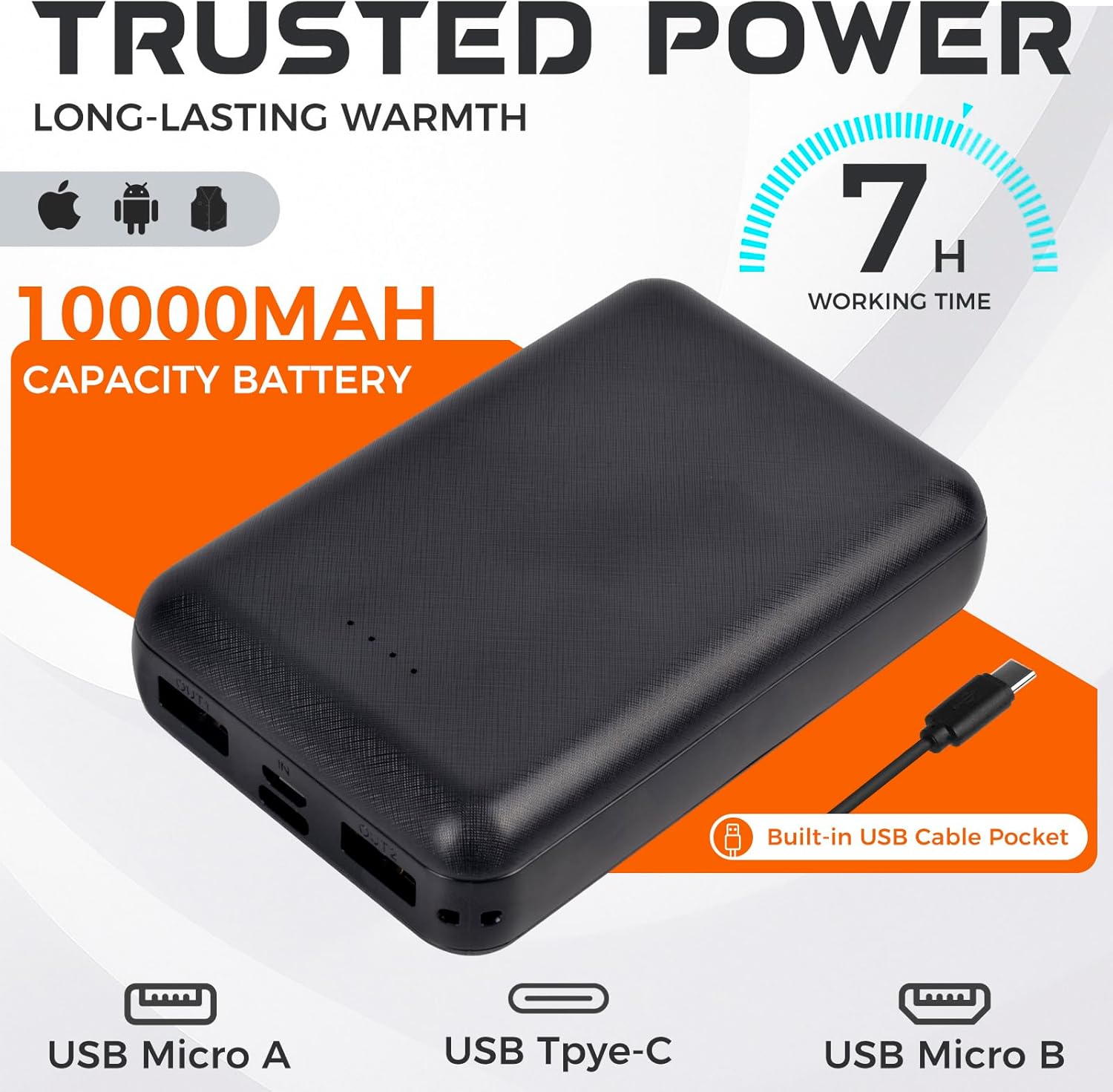 Heated Vest for Women With Battery Pack - Puffer Long Heating Vests, 8 Heating Zone Warm Hooded Heated Vest Jacket for Hiking - Image 4