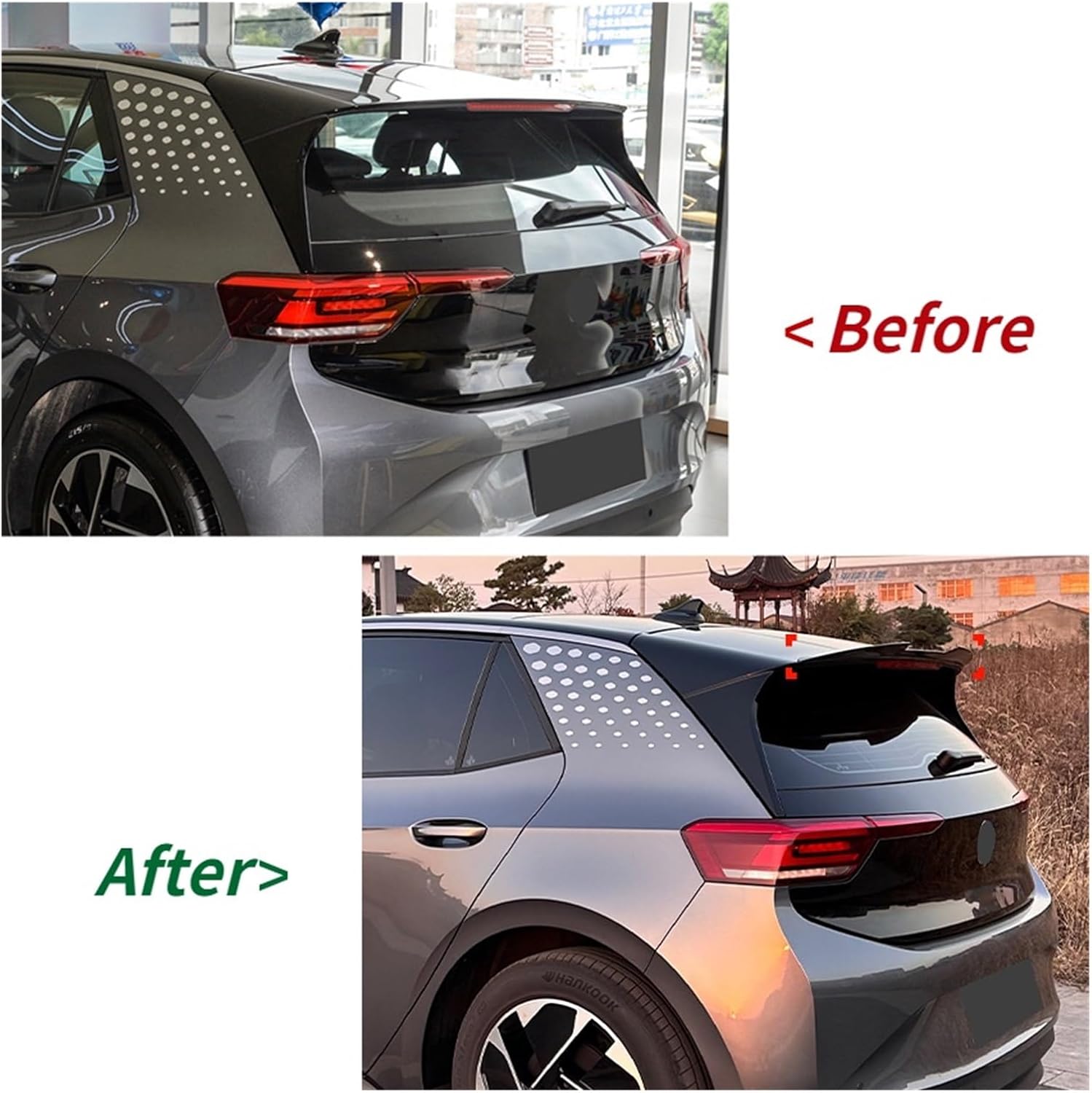 Auto Car Rear Trunk Roof Spoiler Compatible For VW ID.3 2019-2023 Extensions Flaps Wing ABS Gloss Black Tuning Body Kits(Gloss Black)