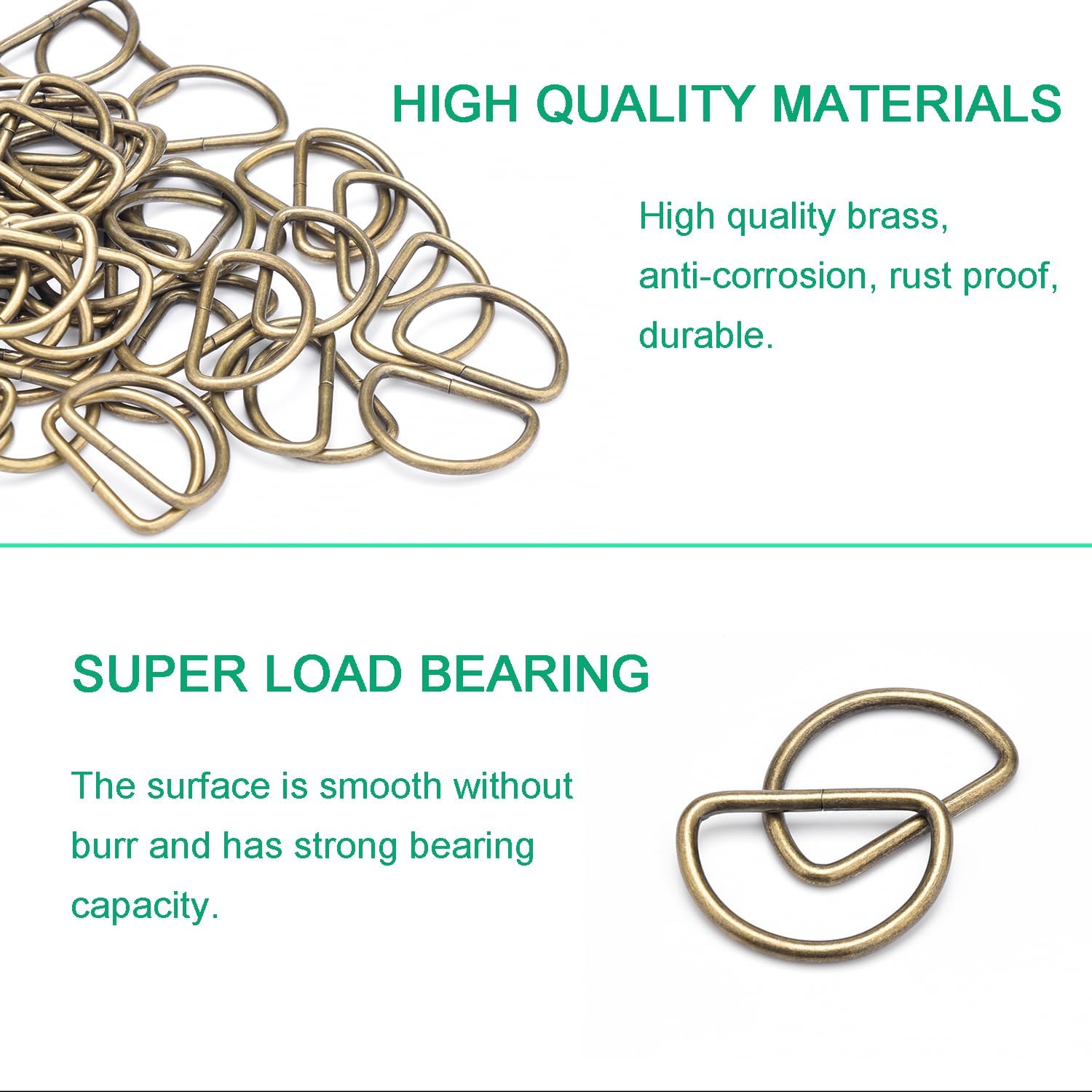 CooBigo Ajustable Metal D Ring Webbing Strap Belt Buckles for Bag, Backpack - Image 7