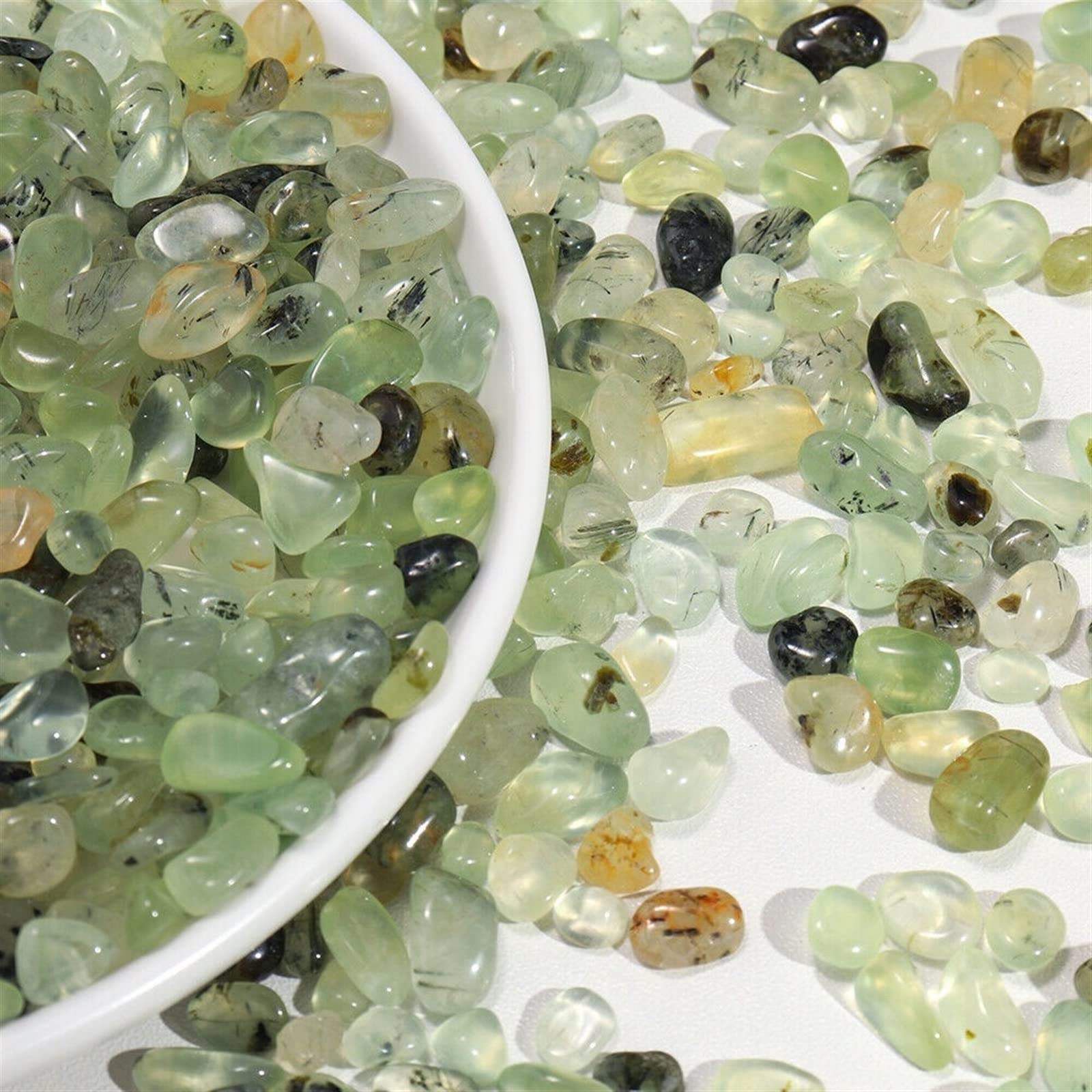 Cristal Natural en bruto, 100 g/paquete, Chips de cuarzo de uva verde Natural, grava, cristal de roca, piedras preciosas, acuario pulido, decoración de la habitación del hogar Inicio Colecciones ( Col
