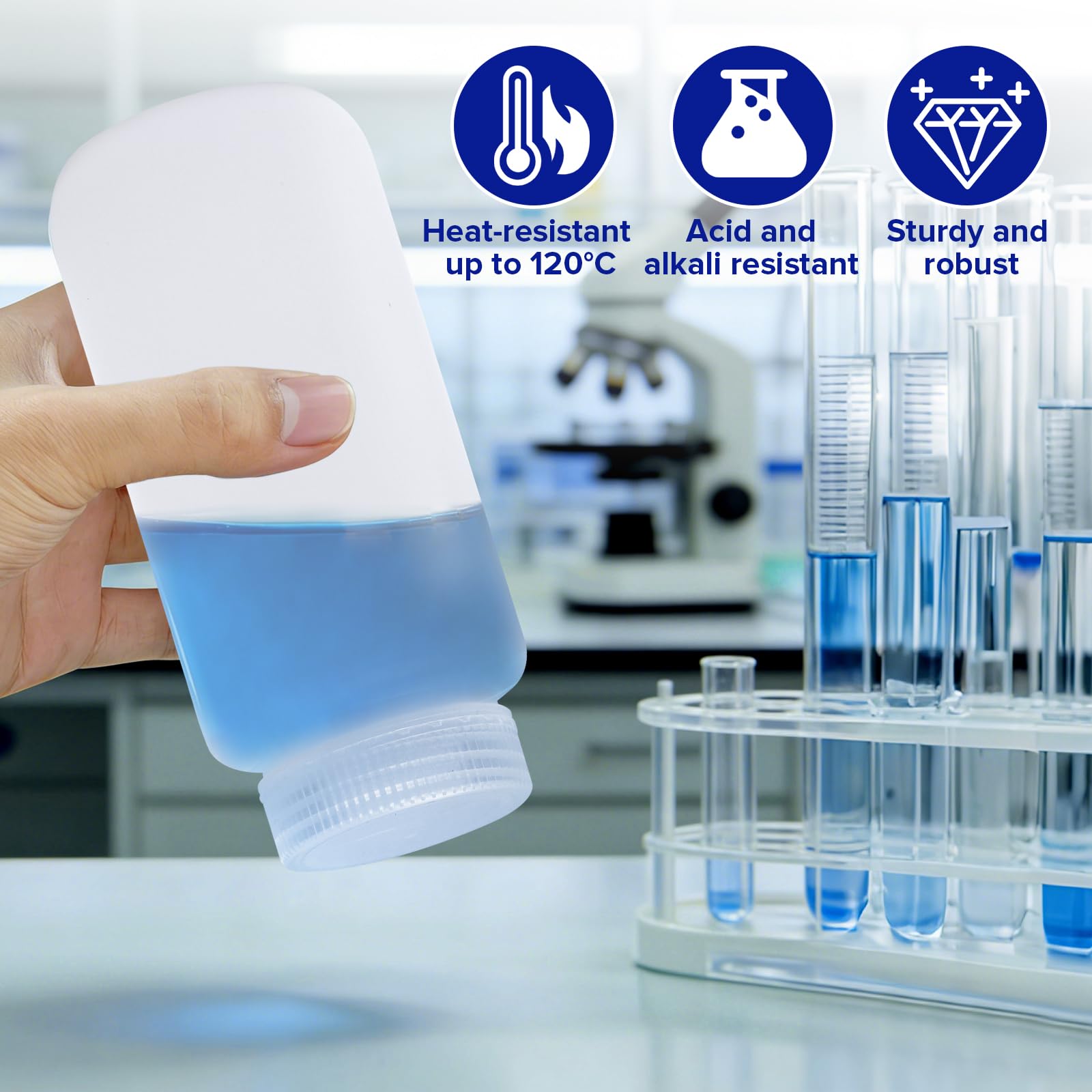 4 szt. 500 ml polipropylenowe butelki na odczynnik jakości laboratoryjnej szerokie usta butelki do przechowywania płynów, do przechowywania płynów, odczynników, kapsułek, proszków