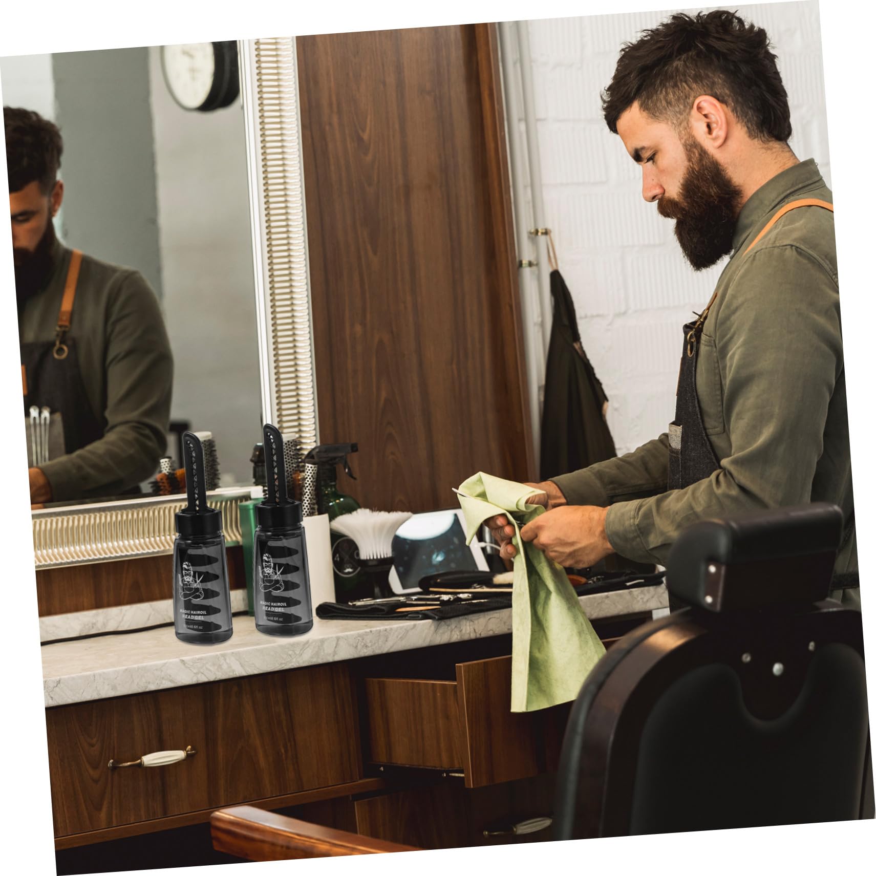 Mikinona Botella 3 Piezas de Gel para Peinar el Cabello para Hombres y Diseño Ligero de Plástico 260ml con Peine Aplicador Adecuado para Uso Profesional y Diario