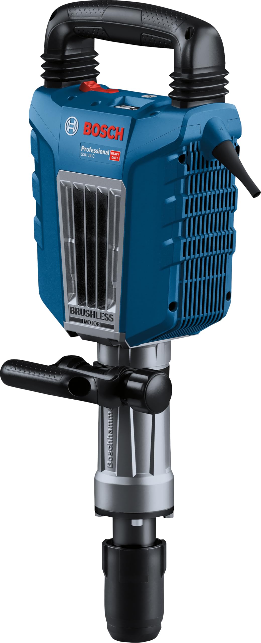 Bosch Professional Martello demolitore GSH 14 C (28 J di potenza del colpo, numero di colpi 1.900 colpi/min incl. scalpello a punta, impugnatura supplementare, valigetta)