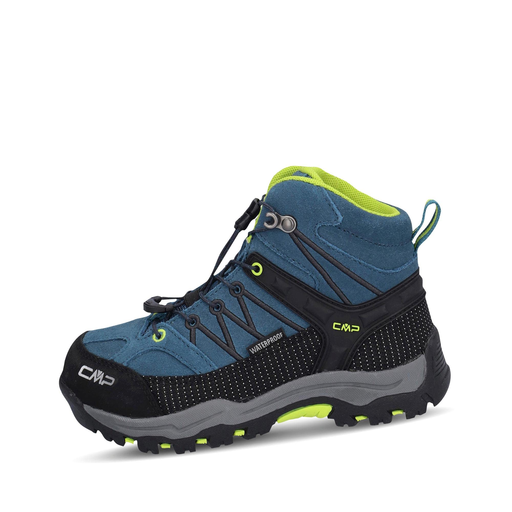 CMP Unisex Kinder Kids Rigel Mid Trekking Shoes Wp Trekking-Schuhe, Blau Säuregrün Deep Lake Acido, 30 EU