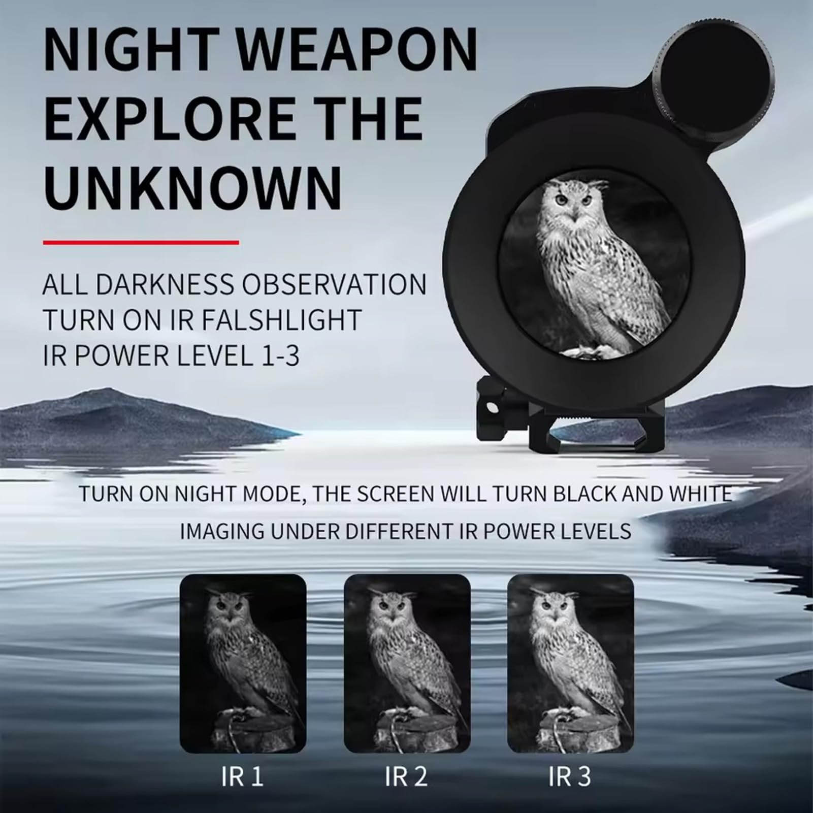 Mirino a infrarossi IR 940nm per la Caccia Monoculare Visione Notturna OLED HD 1920x1080 Zoom Digitale 4X