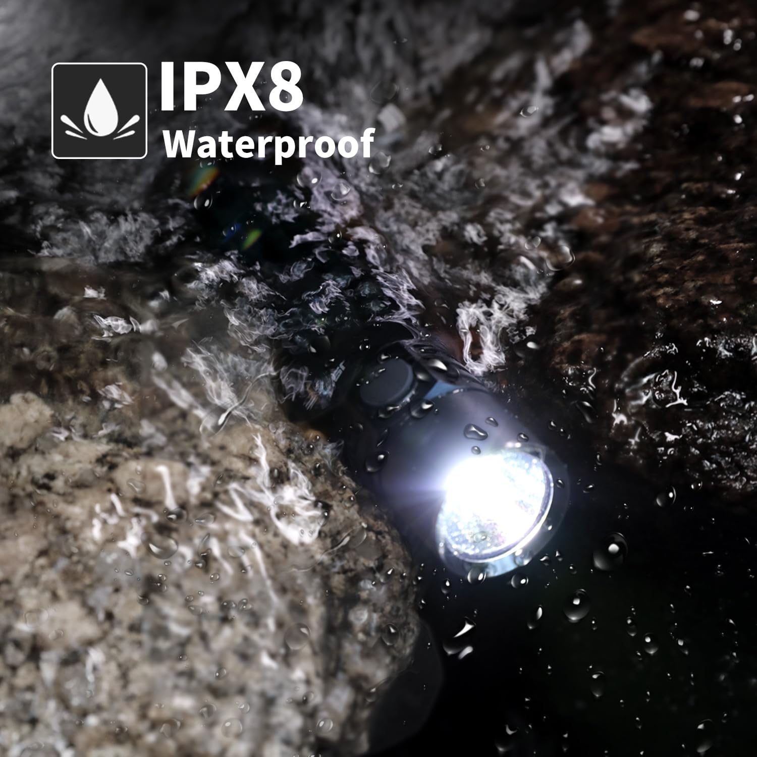Diagram showing the 3 special functions of the KLARUS G15 flashlight: Strobe, Beacon, and SOS.