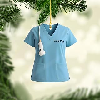 Custom Sonographer Name Year Ornament, Personalized New Baby Sonographer, Sonography Gift, Ultrasound Tech, Ultrasound Ornament Gifts for Ultrasound Techs and Healthcare Workers (Style 3)