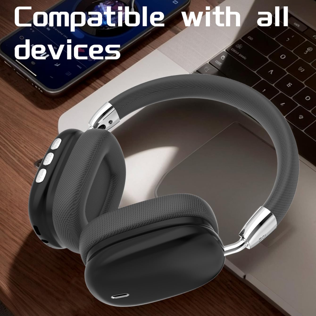 B36 Wireless Over-Ear Headphones compatible with multiple devices