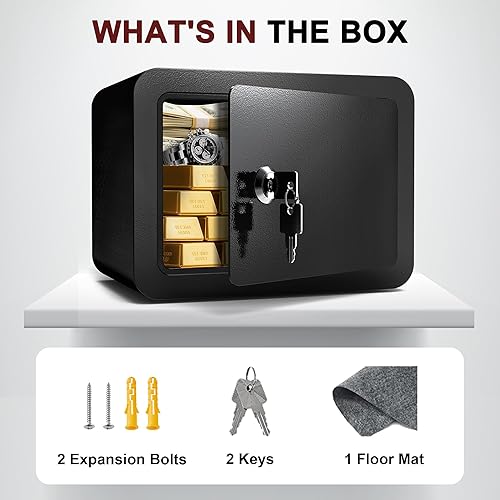 Miniatura 8 de Caja fuerte pequeña, caja fuerte con ranura para llaves y monedas, pequeñas cajas fuertes para dinero, seguridad barata en el hogar, pequeña caja