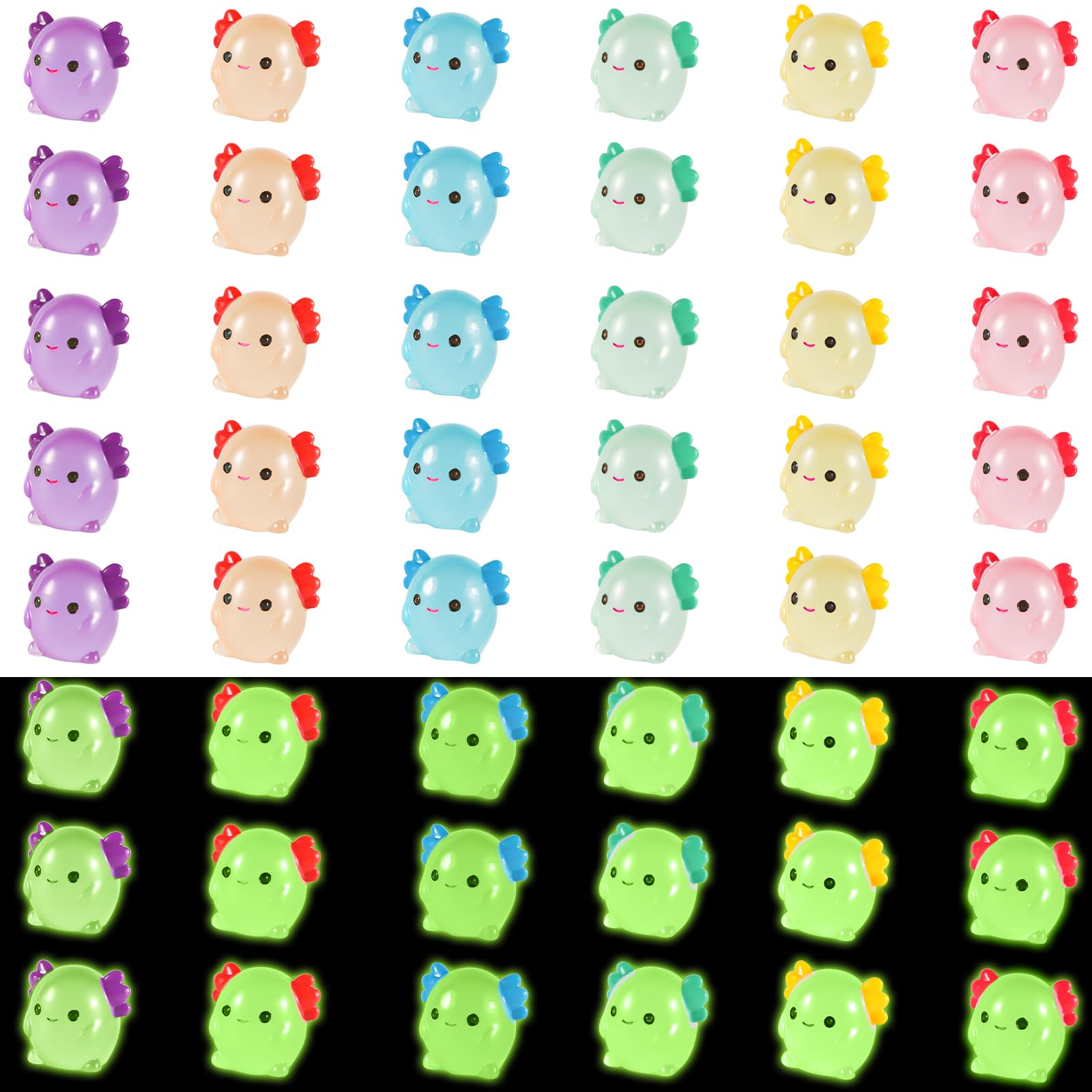 Tinoaly 48pcs Mini Resin Axolotl Miniature Figurine