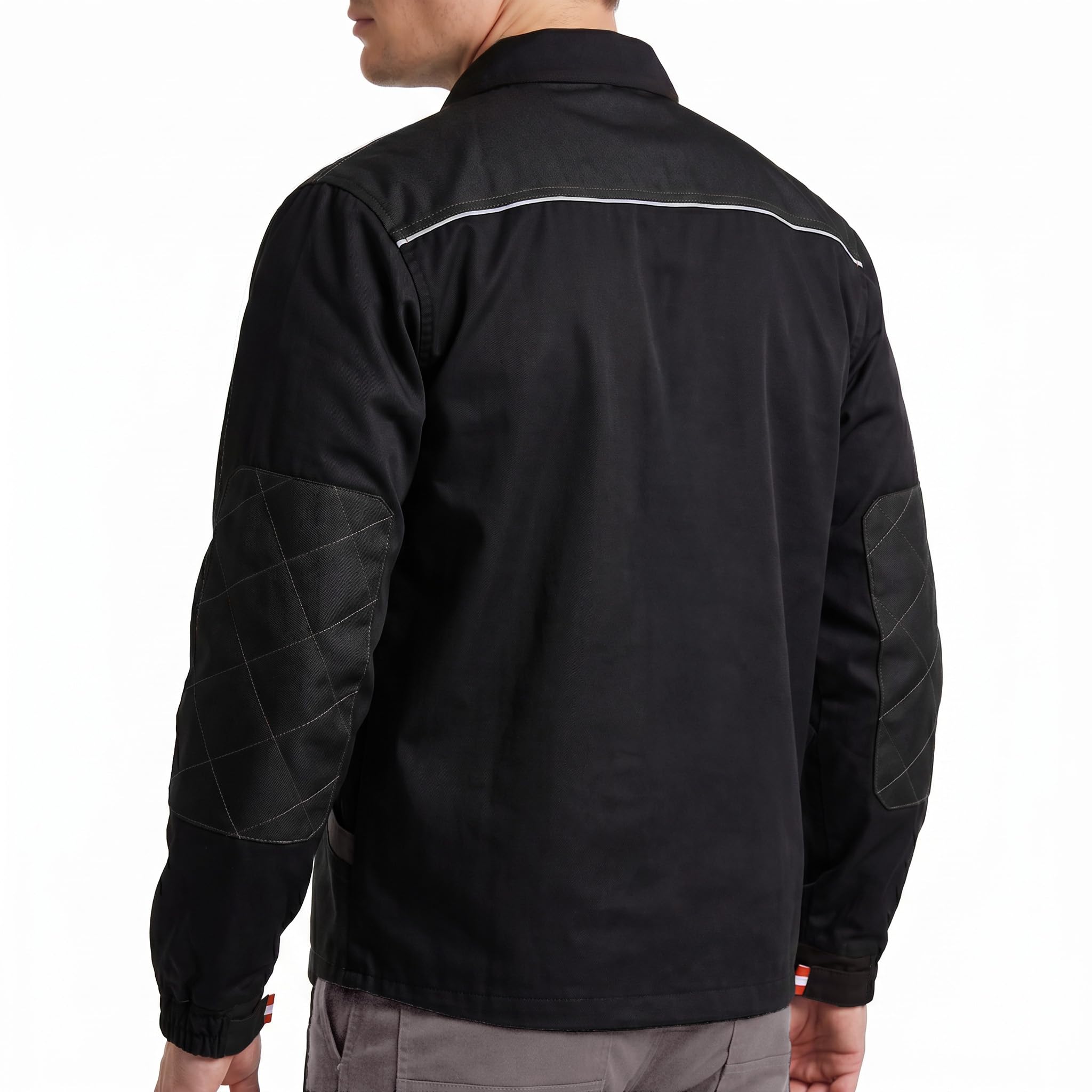 Stenso EM Veste De Travail Homme Blouson Homme - Veste De Travail À Coupe Droite, Design Industriel, Multiples Poches, Renforcée Polyester Oxford, Fermeture Scratch, Fermeture Éclair