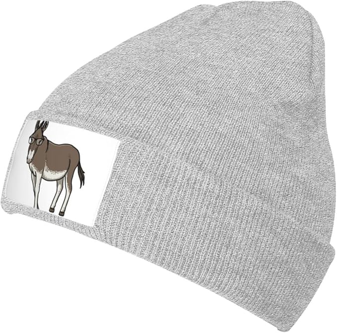 Amazon Co Jp ニット帽 メガネをかけてるロバ ニットキャップ ニットビーニー ワッチ キャップ 折り返し 防寒帽子 Watch Hat 通気性 ストレッチ 吸汗速乾 抗菌防臭 大きいサイズ メンズ レディース 男女兼用 ファッション