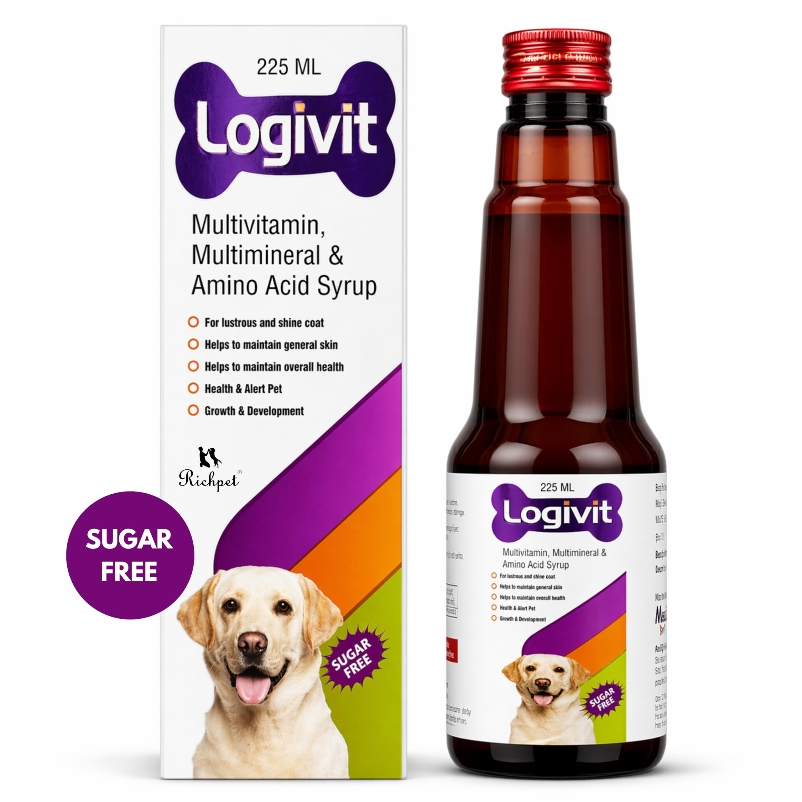 Logivit Multivitamin Syrup for Dogs & Cats | Daily Health Tonic for Immunity, Energy & Growth | Supports Skin & Coat | Vitamin, Mineral & Amino Acid Supplement - 225ml — Amazon image 6