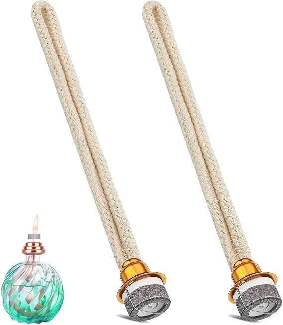 50 pezzi di stoppino per candele, stoppino in cotone, stoppino per lampade ad olio da 7 mm rotondo, stoppino di ricambio per lampada Berger, stoppino di ricambio per lampada a petrolio, stoppino