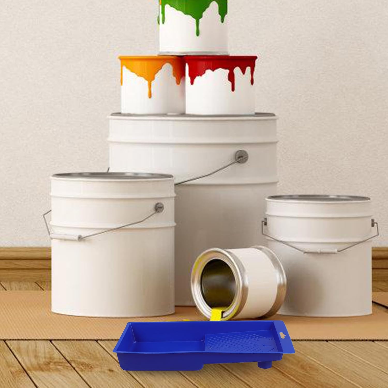 Generic 3pcs Plastic Paint Roller Trays Set 4" 7" 9" Paint Pans for Home Improvement