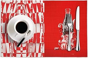 Easy To Clean Placemats Heat-Resistant Placemats Stain Resistant Anti-Skid Washable 25-Creative-CocaCola-Ads- PVC Table Mats,Set Of 2