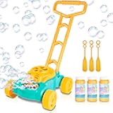 Bubble Lawn Mower for Kids, Electronic Bubble Blower Machine, Summer Outdoor Push Toys for Kids, First Birthday Gift for Boys and Girls (Gender-Neutral)
