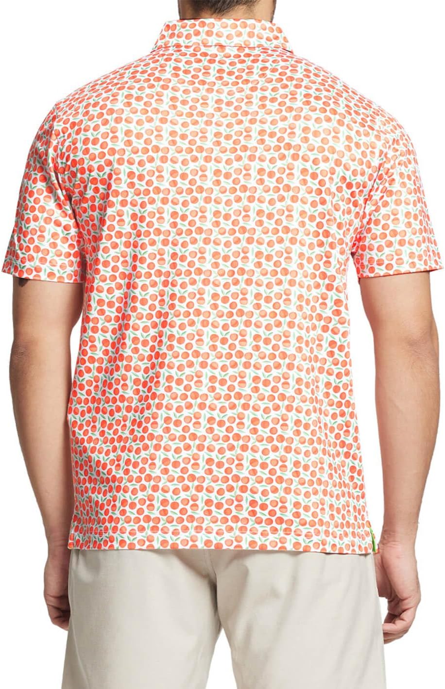 Men' s Golf Shirts Short Sleeve Print Performance Moisture Wicking Dry Fit Golf Polo Shirts for Men