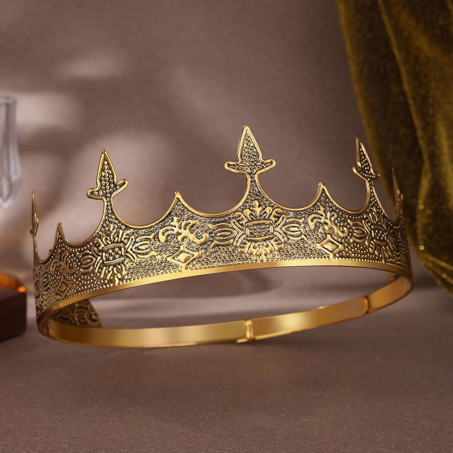 King Crown for Men Metal Royal Hairband for Birthday Prom Party Costume Wedding Halloween Father's Day for Men