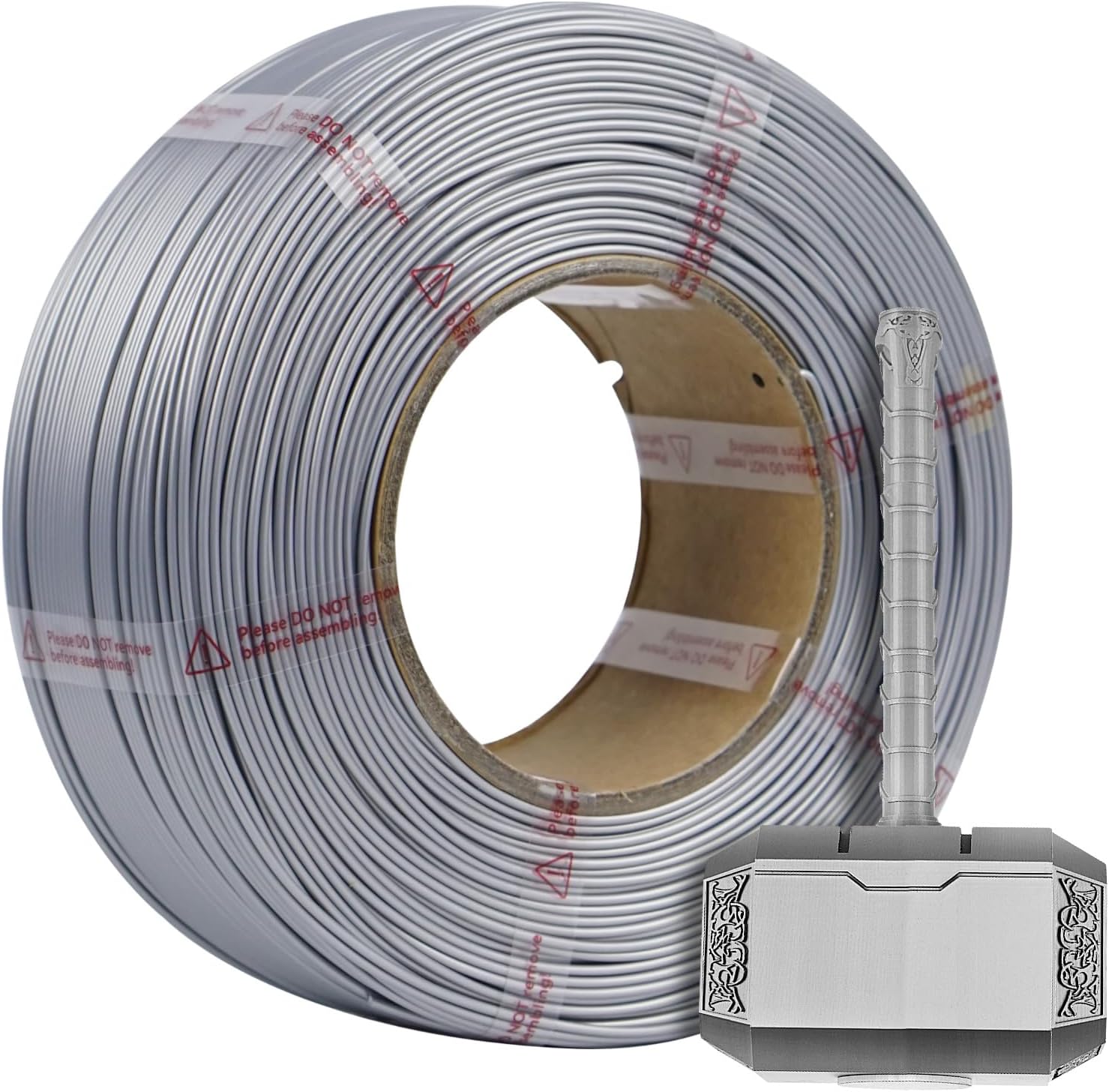 Reusable Filament Spool and 1kg (Slilver) Standard PLA Refilament