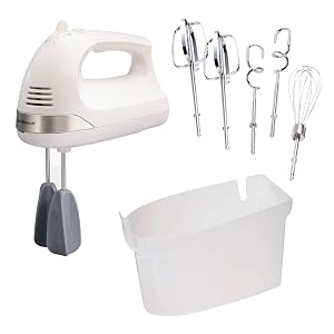 Hamilton Beach 6-Speed Electric Hand Mixer with Whisk Dough Hooks and Easy Clean Beaters Powerful 275 Watt Motor