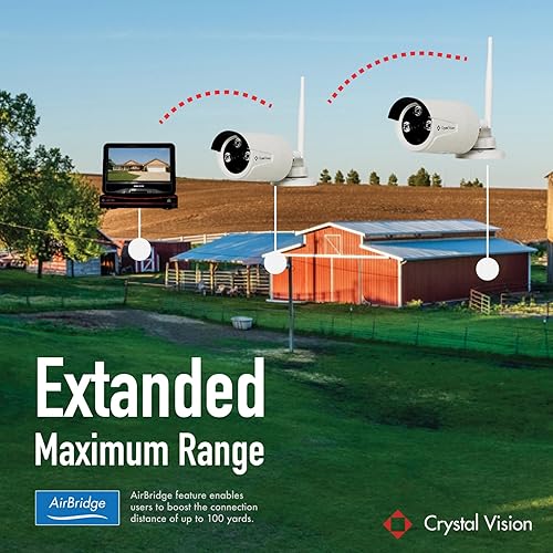 Miniatura 3 de Crystal Vision CVT9604E-3010W Sistema de vigilancia inalámbrico todo en uno HD NVR CCTV con 2TB HDD, monitor y enrutador integrados, cámara Auto Pair