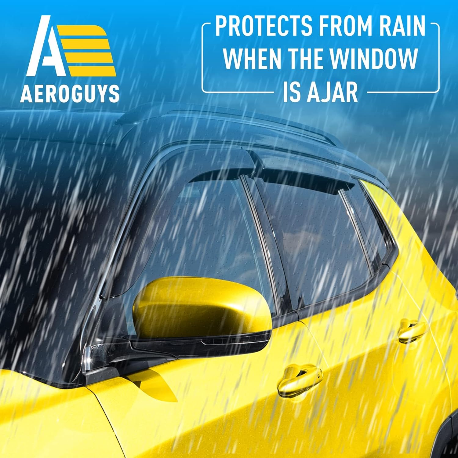 Extra Durable Window Deflectors Tape-On Window Visors Rain Guards Fit for Jeep Compass 2017-2026, Sun Visors, Wind Vent for Shades, Exterior Car Accessories - 4pcs. AG0729