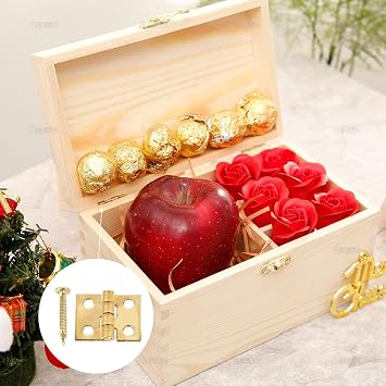 100Pcs Mini Hinge,Gold Retro Small Jewelry Box Metal Hinge with 400 Screw Dollhouse Door Cabinet Folding Butt Hinges for Gift Box Wooden Box Tool Box