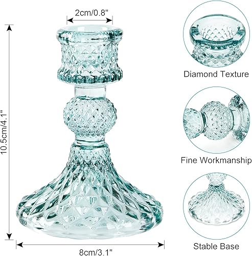 Miniatura 3 de Portavelas de cristal, 2 piezas de palitos decorativos para velas de pilar para eventos formales, bodas, fiestas, centros de mesa, centros de mesa,