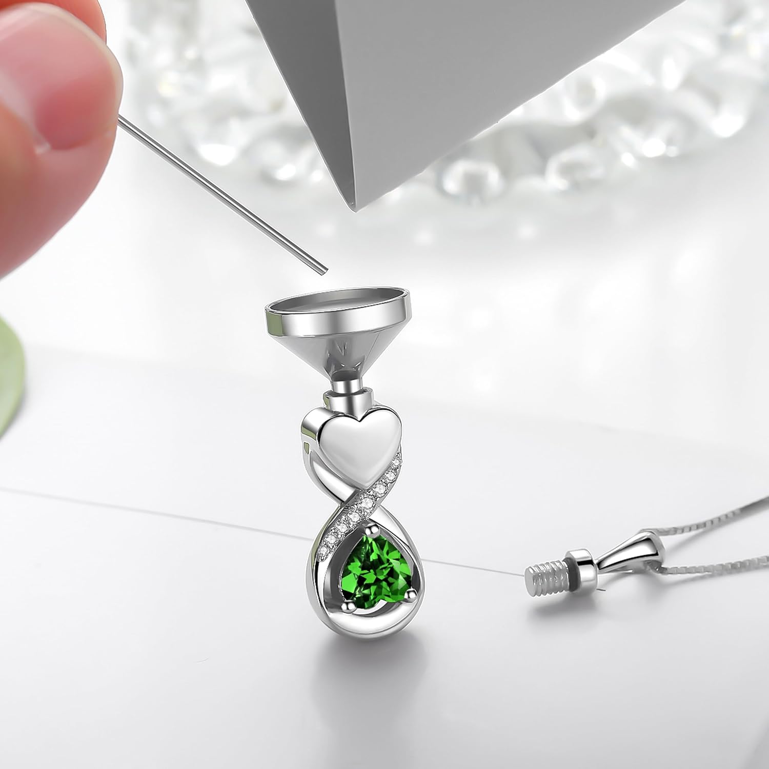 Sterling Silver Urn Neckalce for Ashes for Women: Cremation Jewelry for Women - Ashes Keepsake Pendant Memorial Jewelry Gifts for A Loss of Loved Ones - Image 4