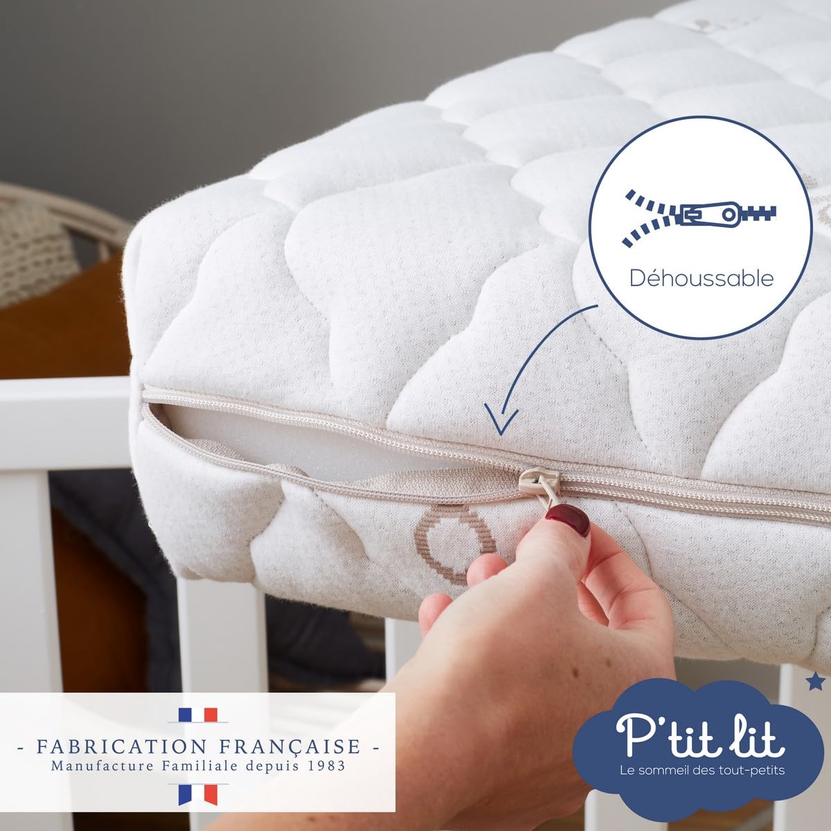 P'tit Lit - Matelas Enfant/Bébé Authentique 70x140cm - Lin d'origine