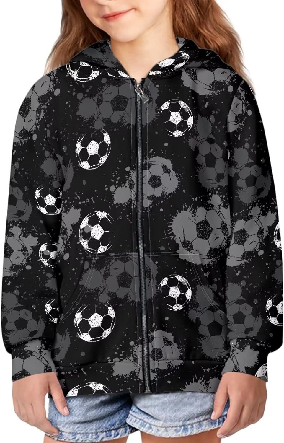 Coloranimal Unisex Girls Boys Long Sleeve Casual Hoodies & Sweatshirts Tops Kids Zip Up Jacket Coat Age 6-16 Year