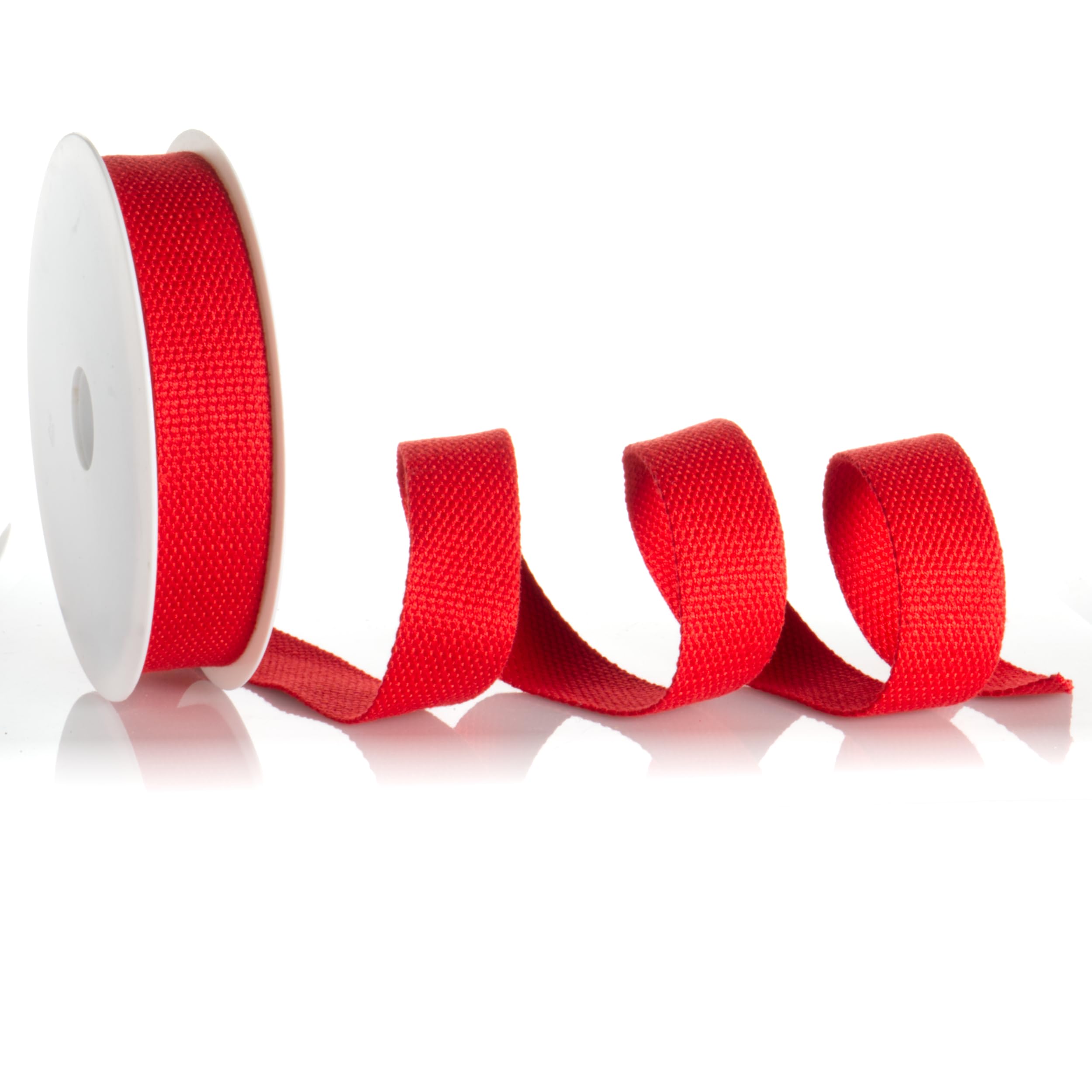 Trimz Cotton Webbing – Bright Red – 25mm x 10m