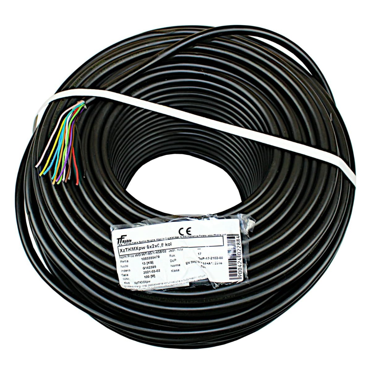 6 x 2 x 0,8 mm cavo di terra con gel idrofobo, cavo di controllo impermeabile, cavo di controllo per elettrovalvola/centralina, cavo telefonico (100 m), colore nero