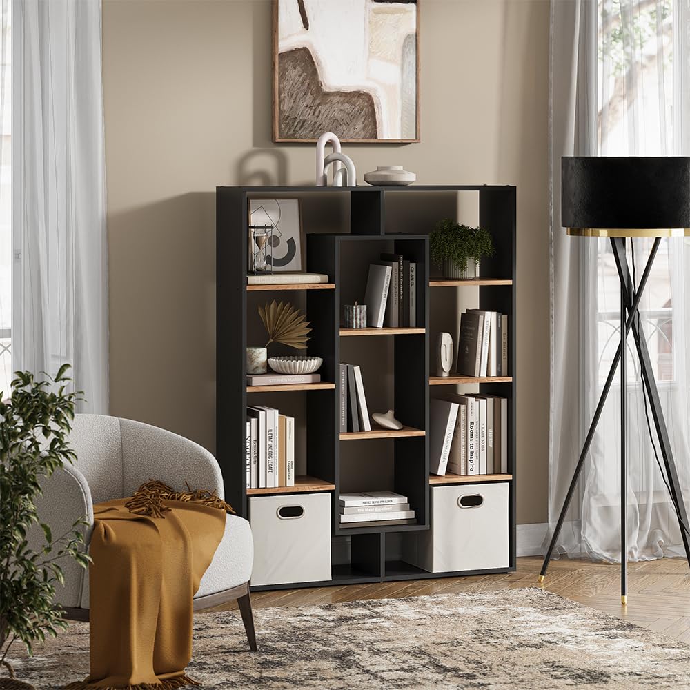 Vicco Meuble de Rangement Cube, Anthracite/chêne doré, 107.2x143cm | pour la séparation des espaces et le rangement flexible