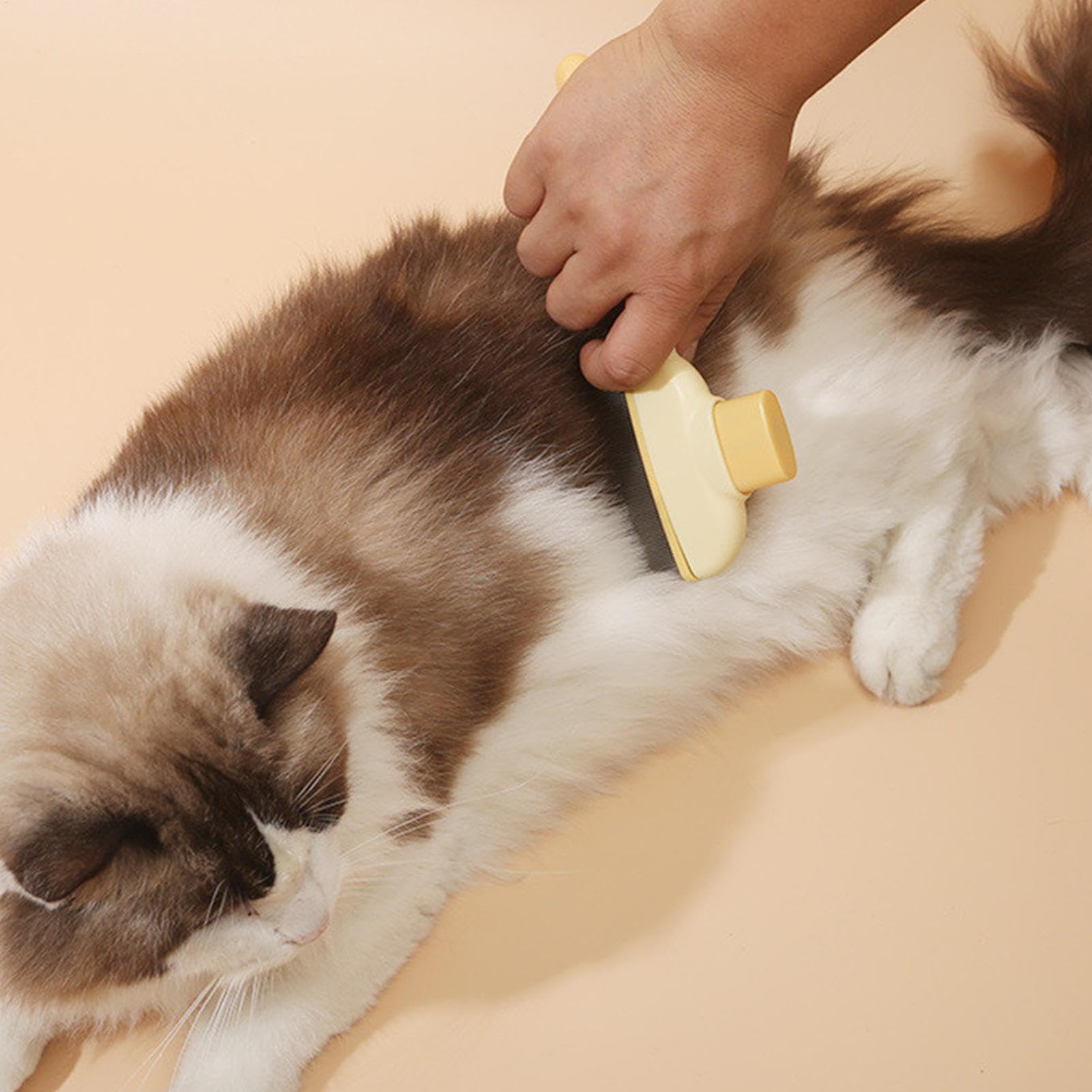 Selbstreinigender Flohkamm Für Haustiere, Katze Entspannte Kamm, Knoten Verschütteten Kamm Verfilzte Haarentferner Mit Langen Und Kurzen Metallzähne, Fellpflegebürste, Haustier Supplies
