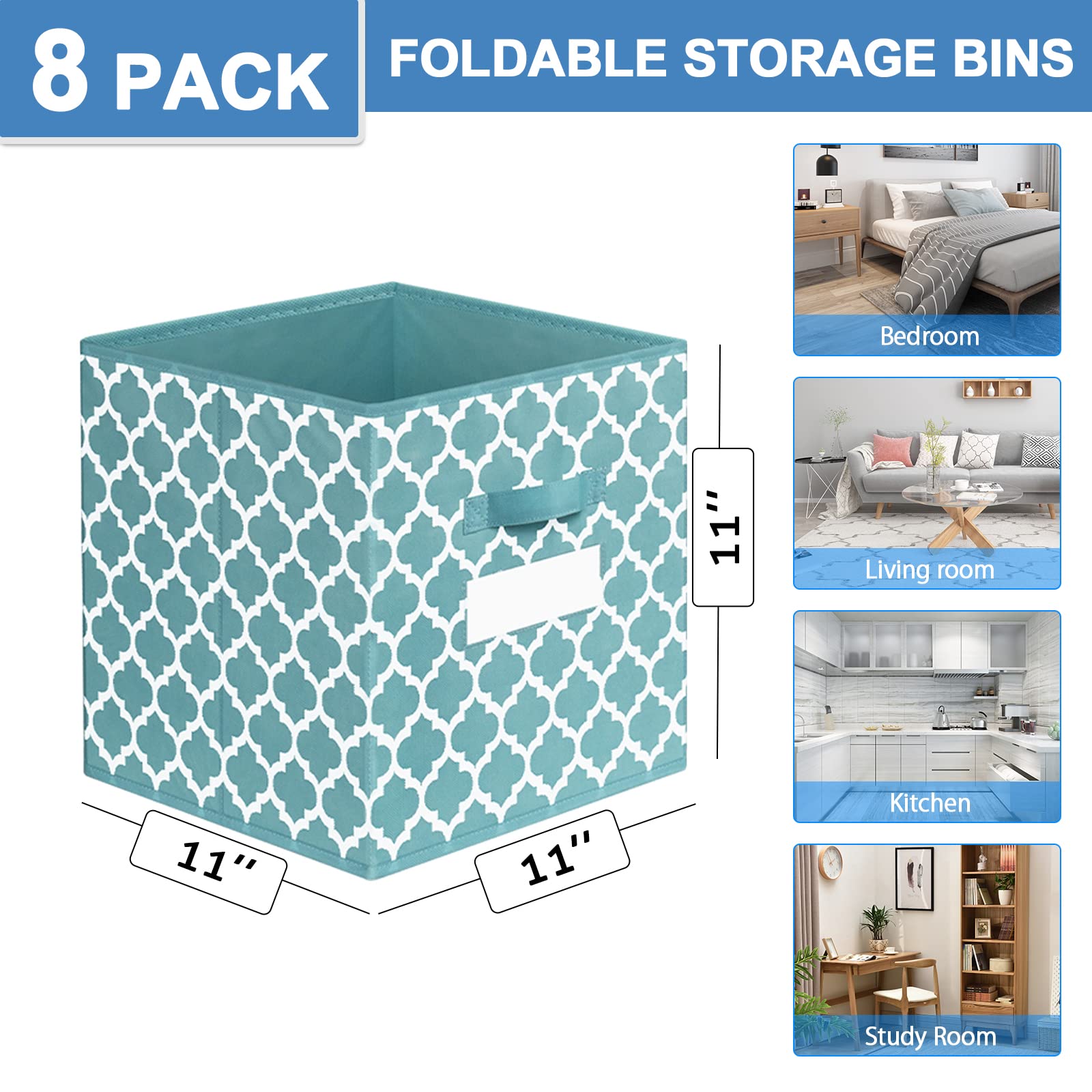 homyfort Foldable Cube Storage Bins 11x11 inches(8 Pack), Fabric