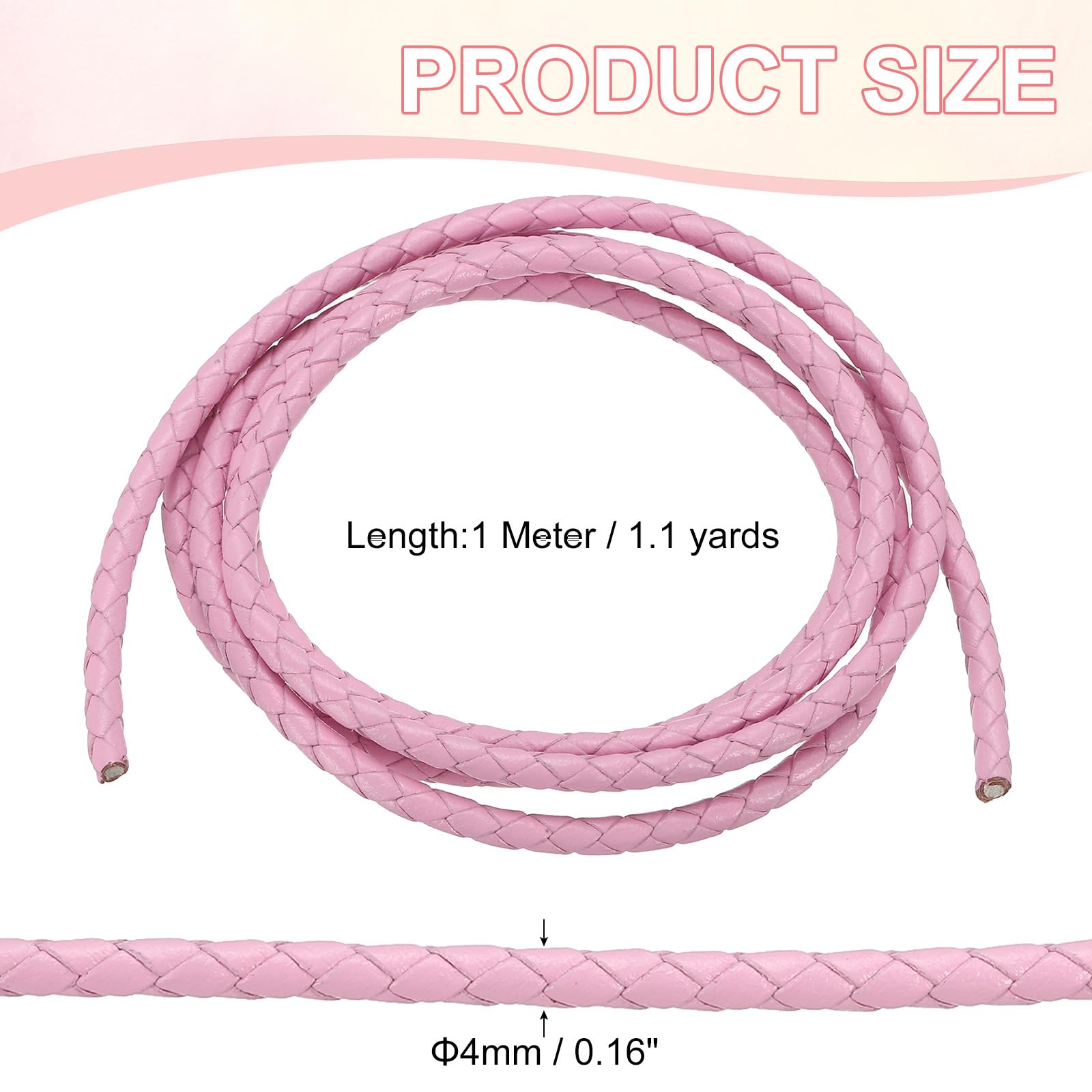 PATIKIL Round Braided Leather Cord - Image 2