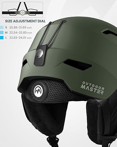 Miniatura 3 de OutdoorMaster Casco de esquí de ciervo, casco de snowboard para adultos, carcasa de policarbonato duradera, espuma EPS protectora y 12 rejillas de