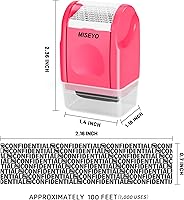 Vista 7 de Miseyo Protección contra robo de identidad sellos anchos y mini rodillos (melocotón) para privacidad de identificación de código de barras de datos