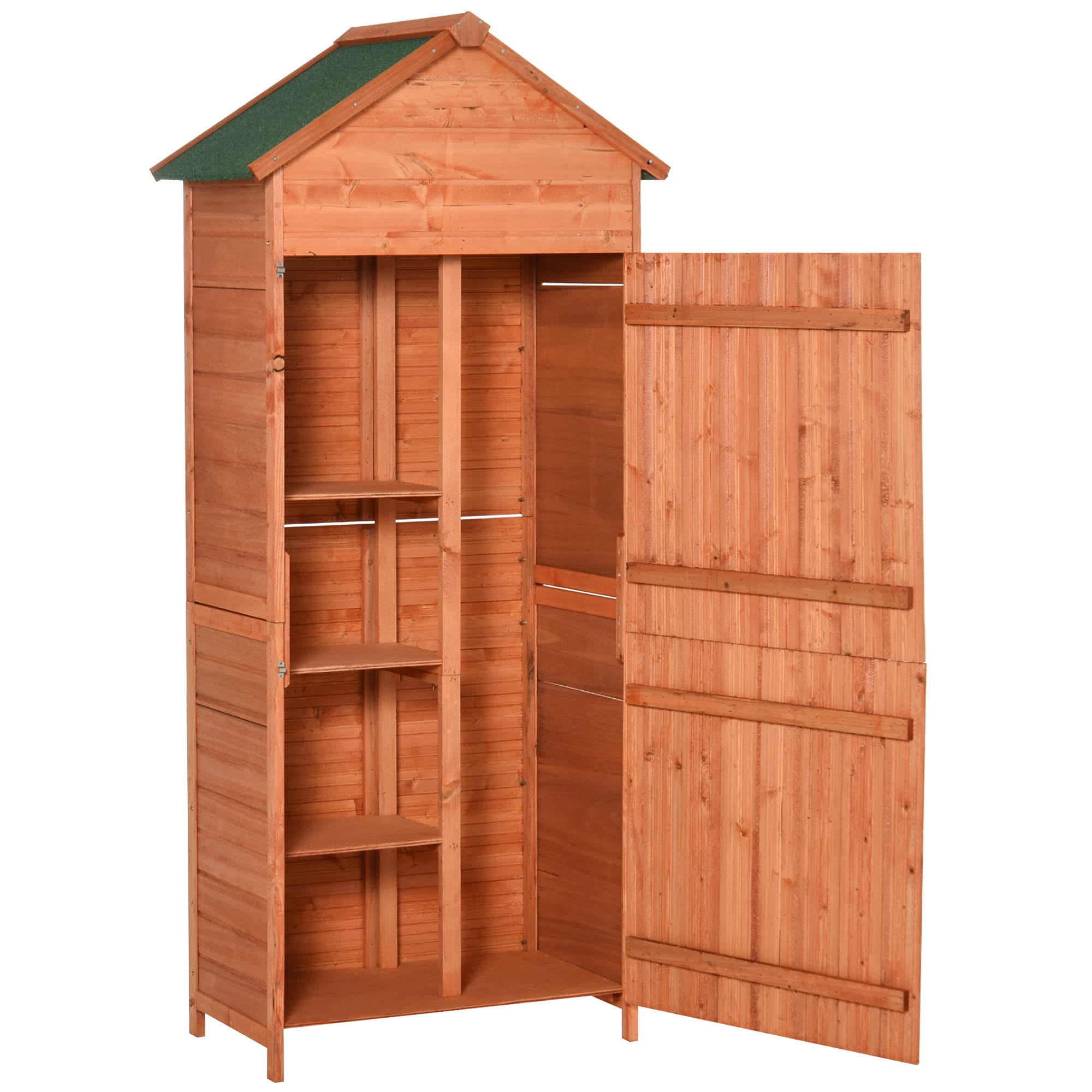 Buy Outsunny 84 x 52cm Garden Shed 4Tier Wooden Garden Outdoor Shed 3