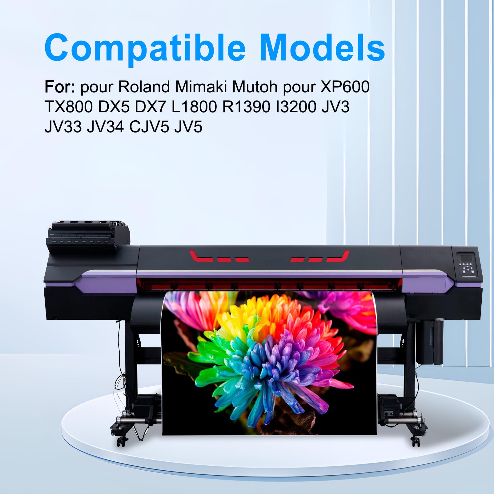 Solución Limpieza de Tinta de solvente Eco 500-ML Compatible para Roland Mimaki Mutoh para XP600 TX800 DX5 DX7 DX9 DX10 DX11 DX4 I1600 I3200 Cabezal impresión